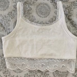Abercrombie Kids 9/10 White Lace Trimmed Bra